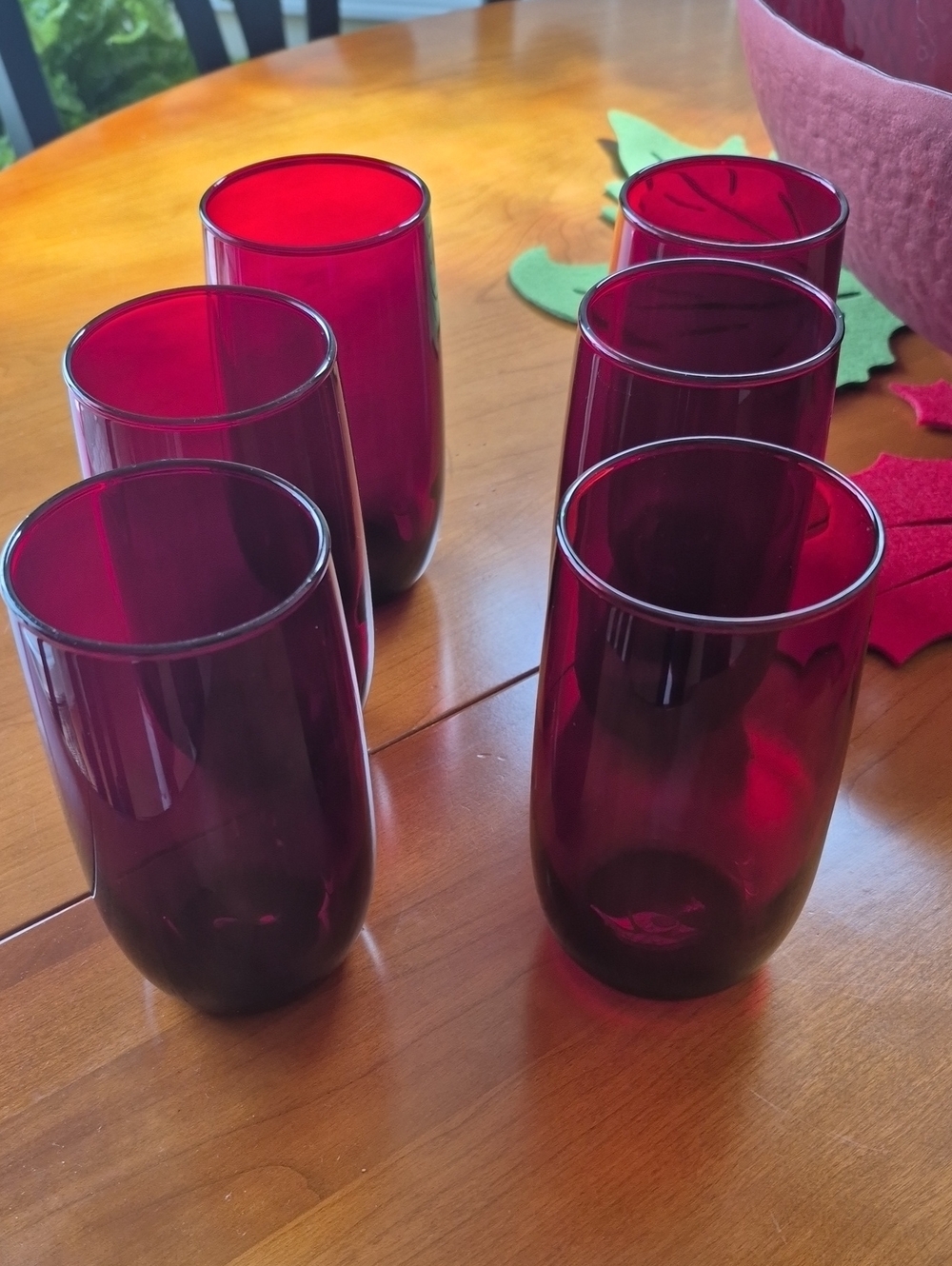 Anchor Hocking Ruby Red Glass Tumbler Set